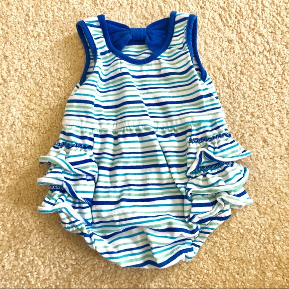 3/$25 PatPat Mosaic Striped Ruffle Romper - Picture 5 of 7